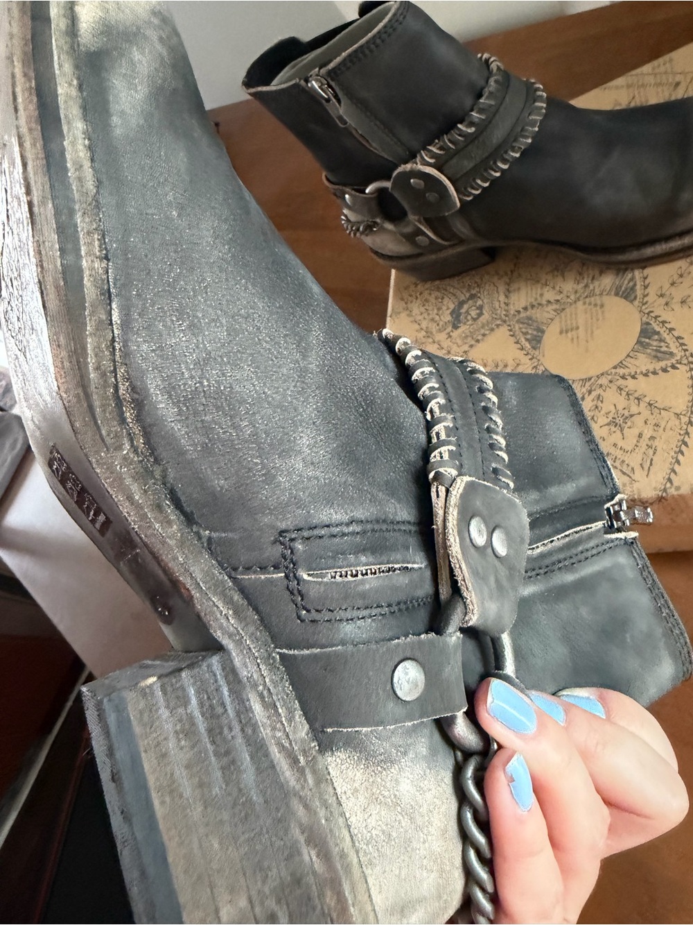 Free People Stony Desert Distressed Leather Ankle Booties - Picture 8 of 11